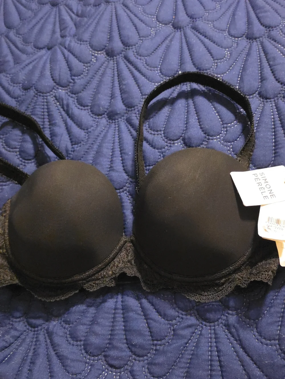 Simone Perele Karma Strapless Women's Black Lace Balconette Bra 34D